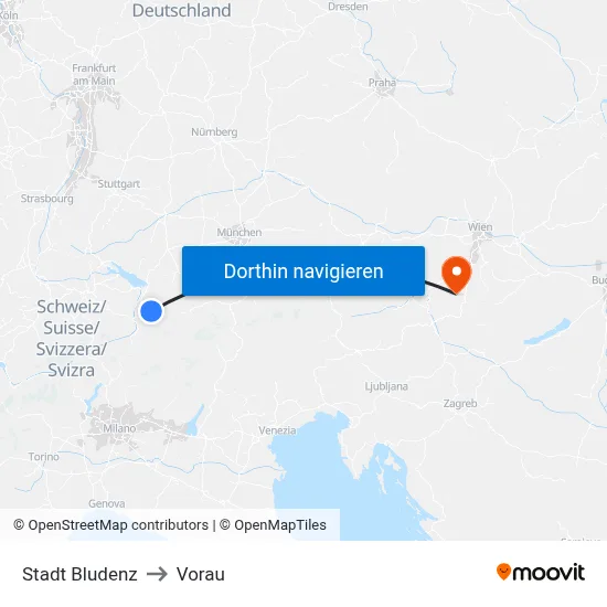 Stadt Bludenz to Vorau map