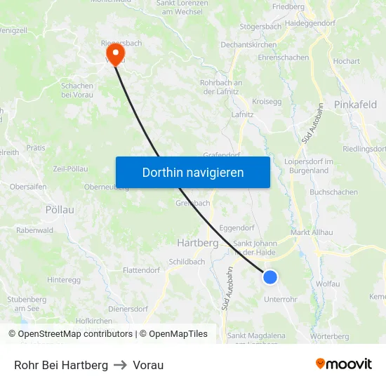 Rohr Bei Hartberg to Vorau map