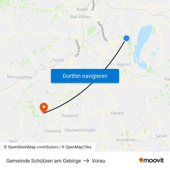 Gemeinde Schützen am Gebirge to Vorau map