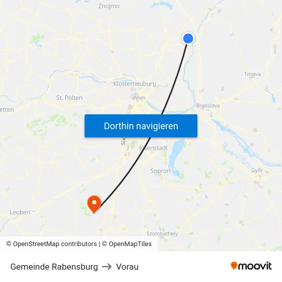 Gemeinde Rabensburg to Vorau map