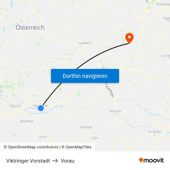 Viktringer Vorstadt to Vorau map