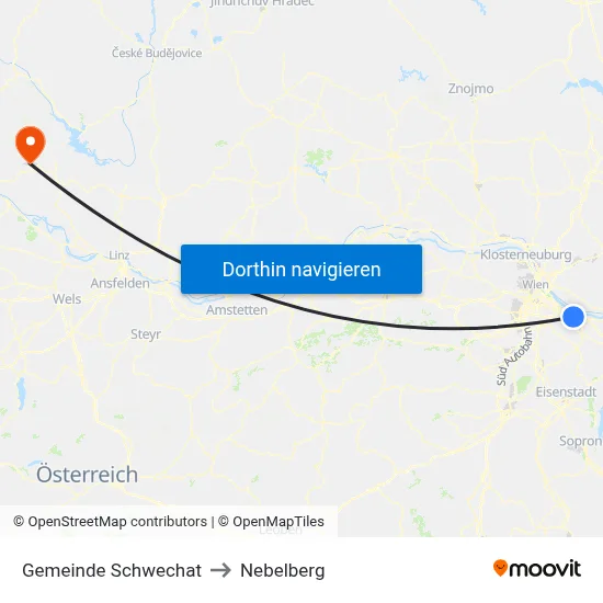 Gemeinde Schwechat to Nebelberg map