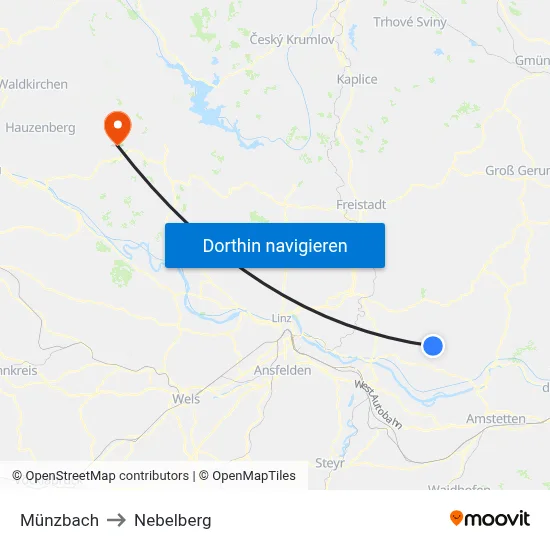 Münzbach to Nebelberg map