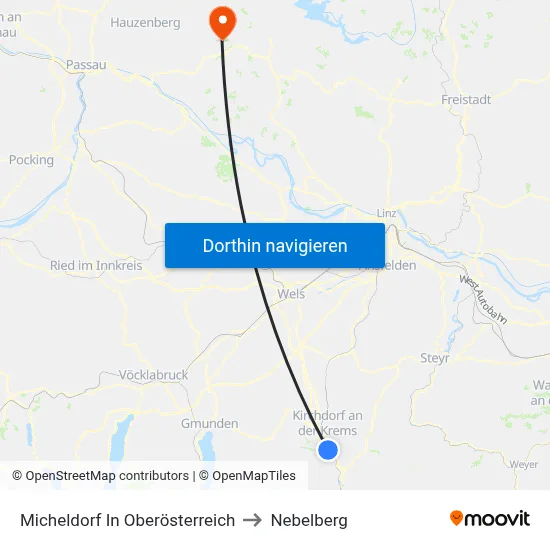 Micheldorf In Oberösterreich to Nebelberg map