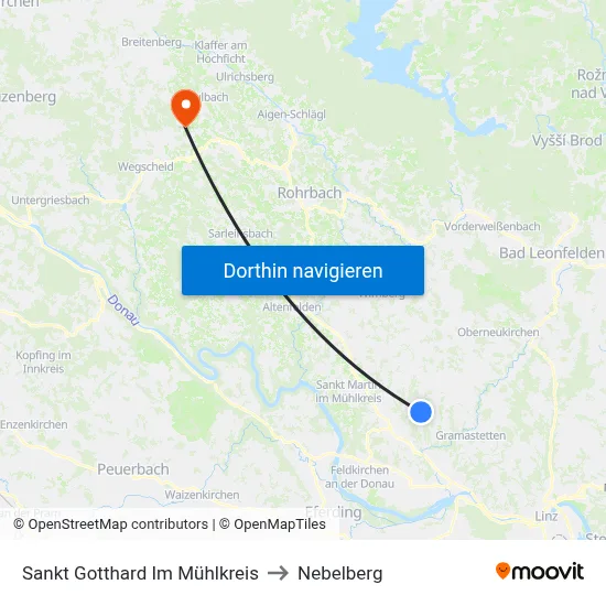 Sankt Gotthard Im Mühlkreis to Nebelberg map