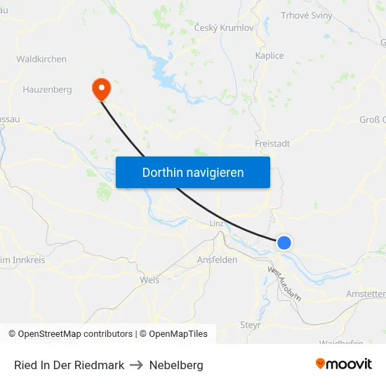 Ried In Der Riedmark to Nebelberg map