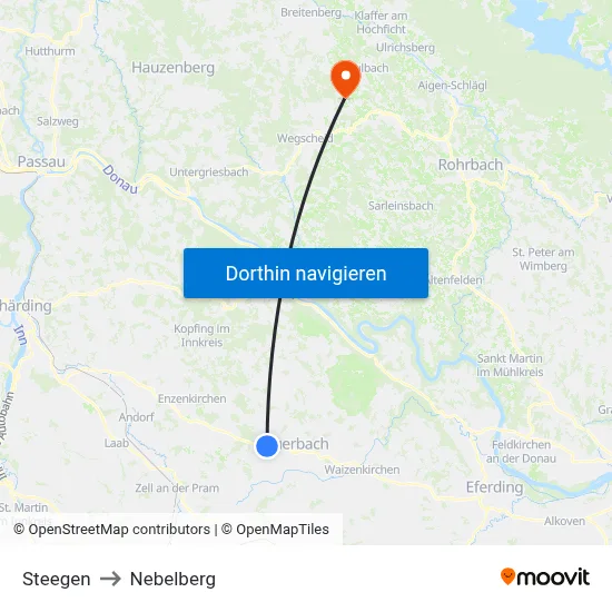 Steegen to Nebelberg map