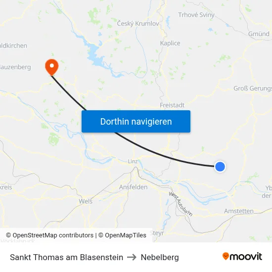 Sankt Thomas am Blasenstein to Nebelberg map
