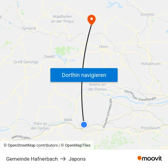 Gemeinde Hafnerbach to Japons map