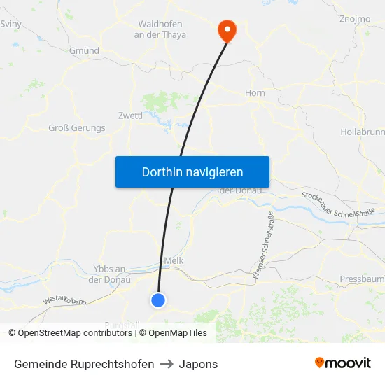 Gemeinde Ruprechtshofen to Japons map