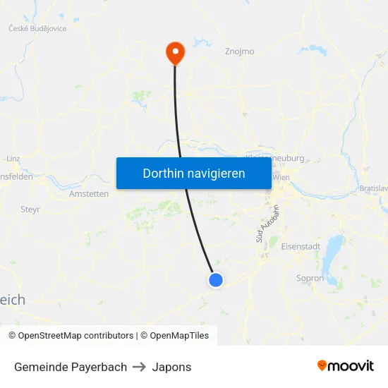 Gemeinde Payerbach to Japons map