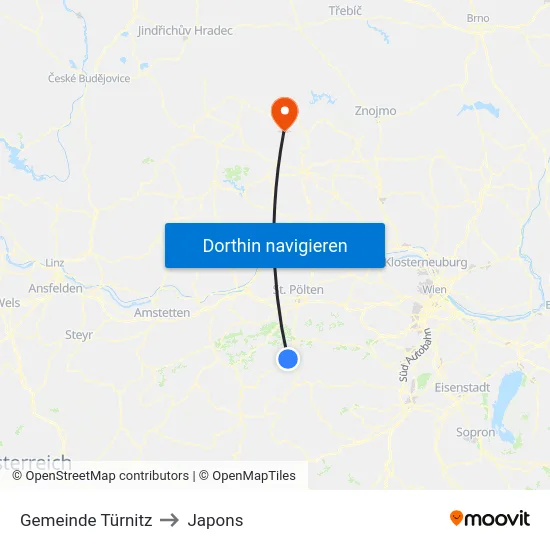 Gemeinde Türnitz to Japons map