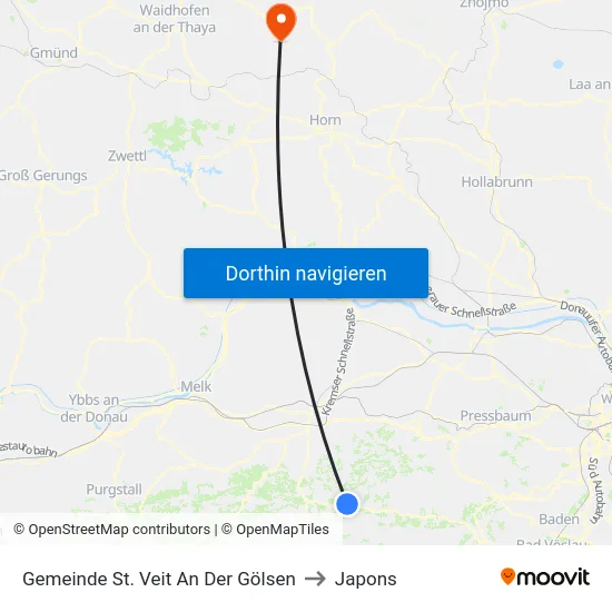 Gemeinde St. Veit An Der Gölsen to Japons map