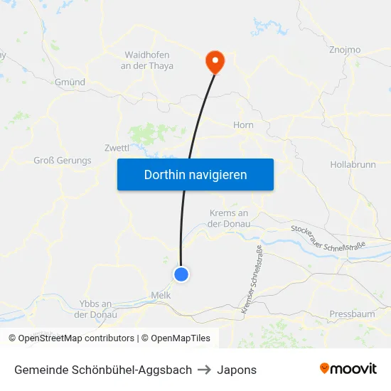 Gemeinde Schönbühel-Aggsbach to Japons map