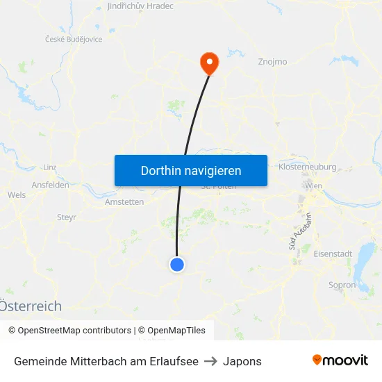 Gemeinde Mitterbach am Erlaufsee to Japons map