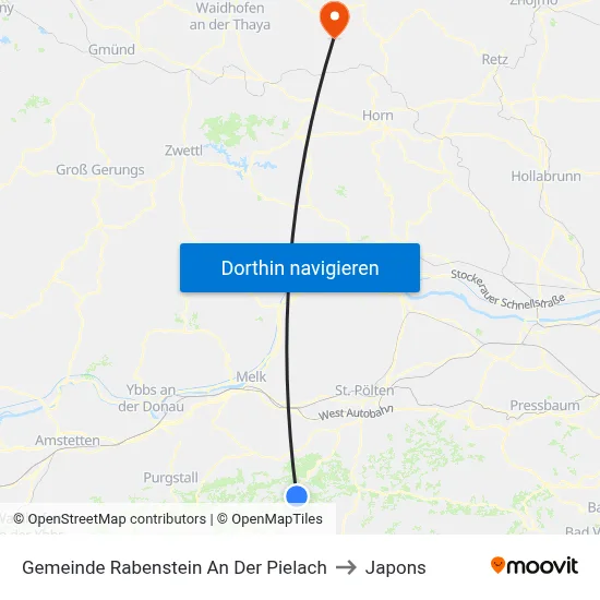 Gemeinde Rabenstein An Der Pielach to Japons map