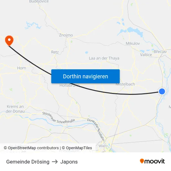 Gemeinde Drösing to Japons map