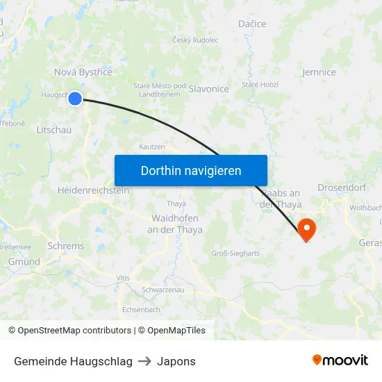 Gemeinde Haugschlag to Japons map
