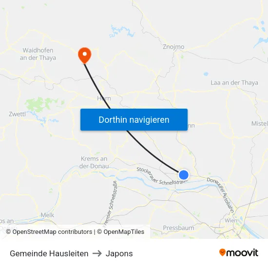 Gemeinde Hausleiten to Japons map