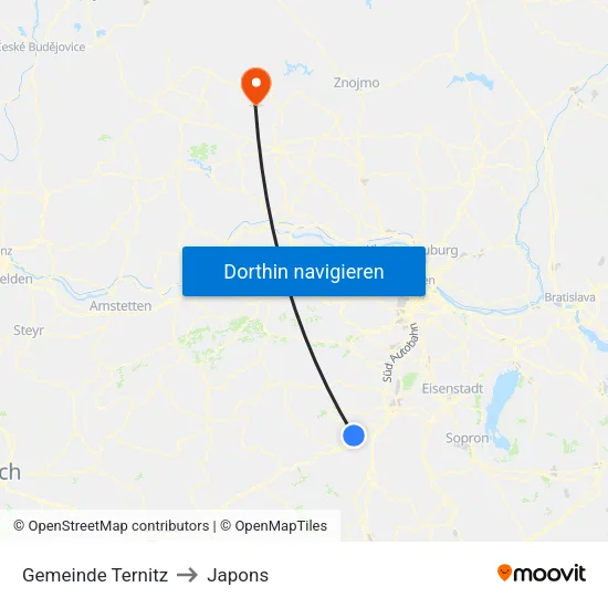 Gemeinde Ternitz to Japons map