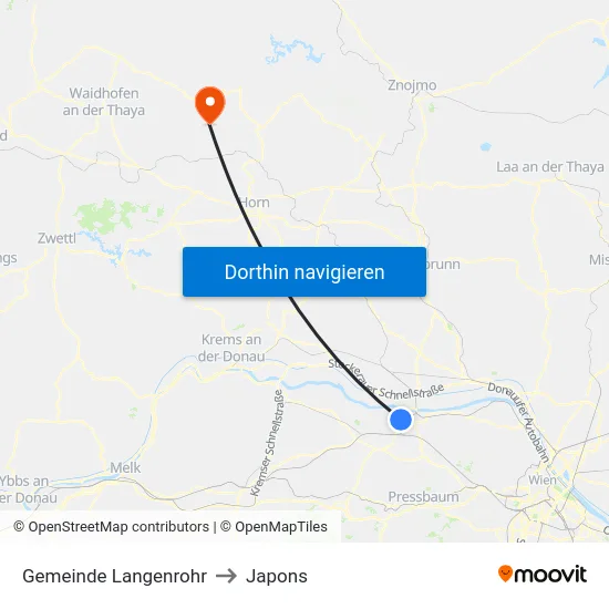 Gemeinde Langenrohr to Japons map