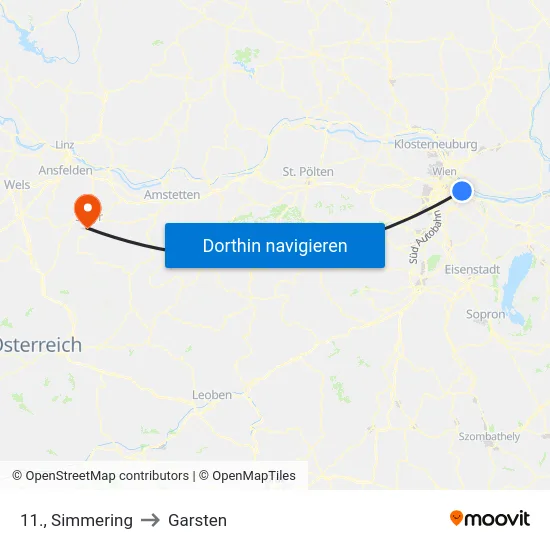 11., Simmering to Garsten map