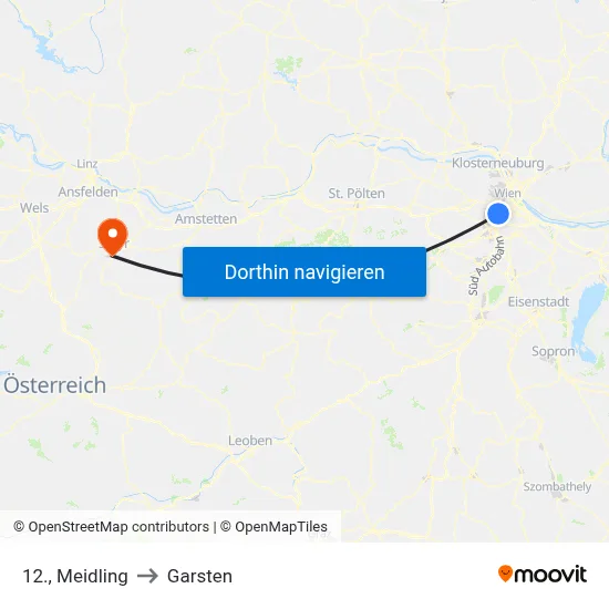 12., Meidling to Garsten map