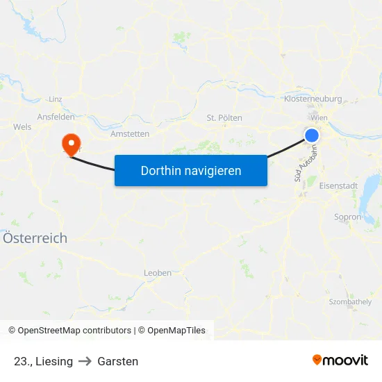 23., Liesing to Garsten map