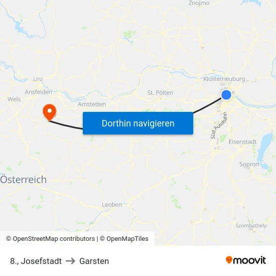 8., Josefstadt to Garsten map