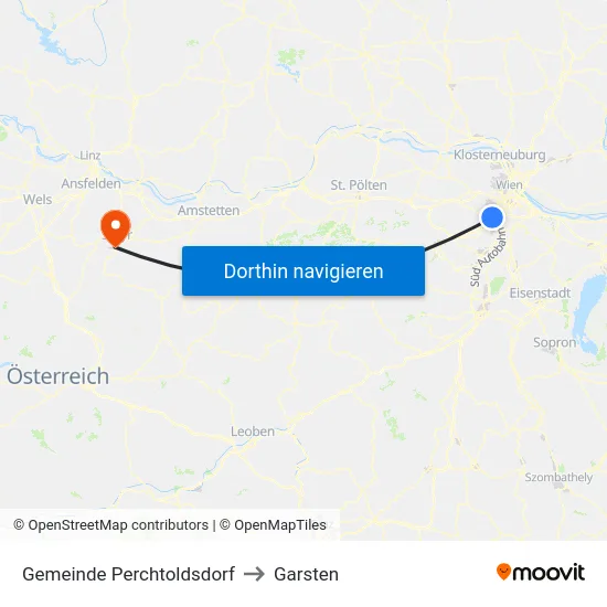 Gemeinde Perchtoldsdorf to Garsten map