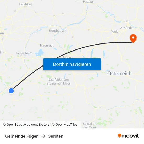 Gemeinde Fügen to Garsten map