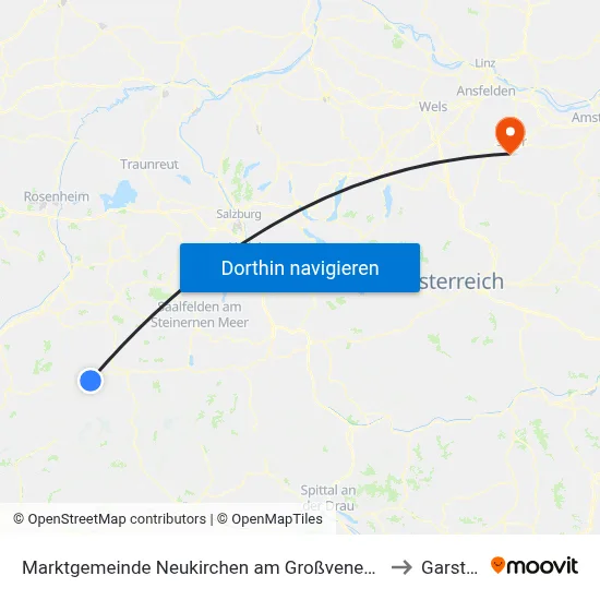 Marktgemeinde Neukirchen am Großvenediger to Garsten map