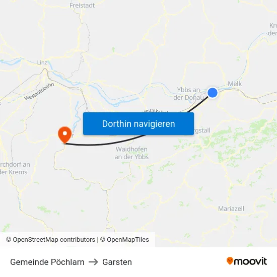 Gemeinde Pöchlarn to Garsten map