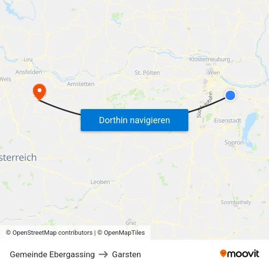 Gemeinde Ebergassing to Garsten map