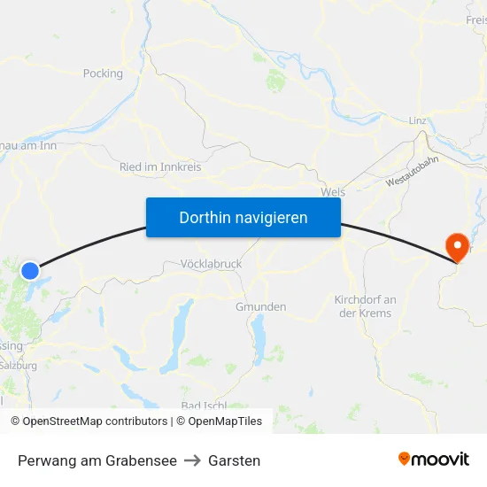 Perwang am Grabensee to Garsten map