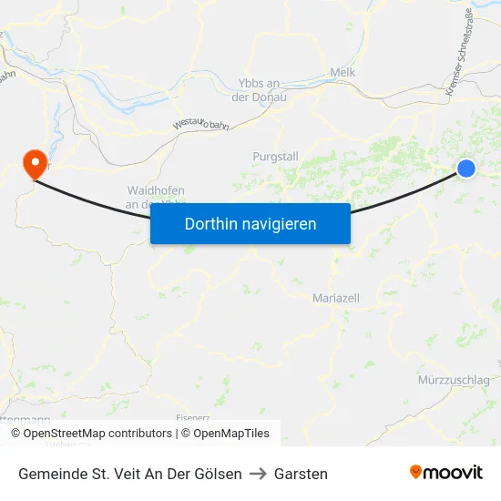 Gemeinde St. Veit An Der Gölsen to Garsten map