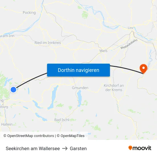 Seekirchen am Wallersee to Garsten map