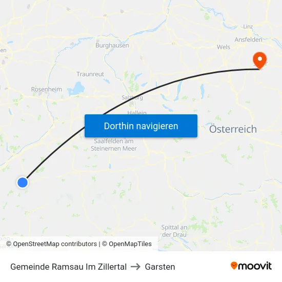 Gemeinde Ramsau Im Zillertal to Garsten map