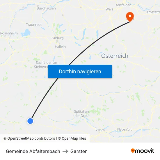 Gemeinde Abfaltersbach to Garsten map