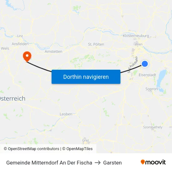 Gemeinde Mitterndorf An Der Fischa to Garsten map
