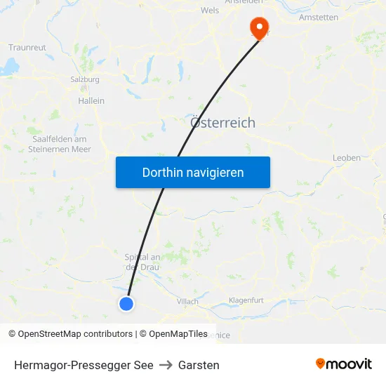 Hermagor-Pressegger See to Garsten map