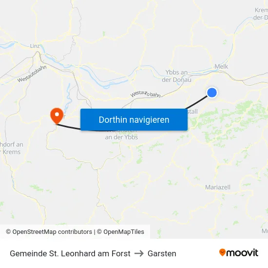 Gemeinde St. Leonhard am Forst to Garsten map