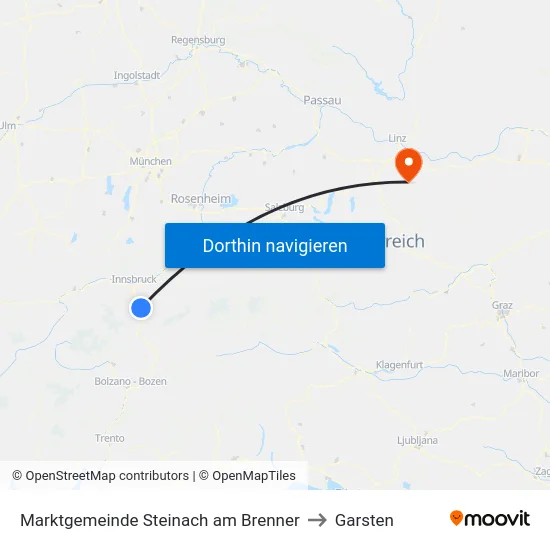 Marktgemeinde Steinach am Brenner to Garsten map