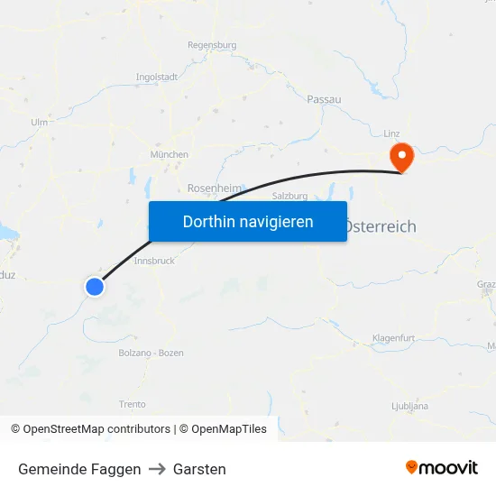 Gemeinde Faggen to Garsten map