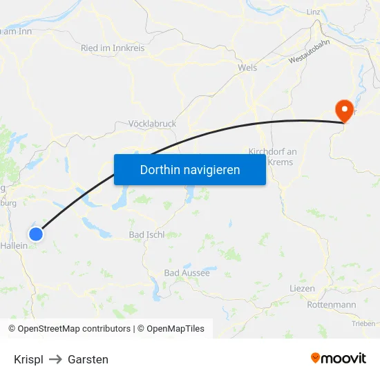 Krispl to Garsten map