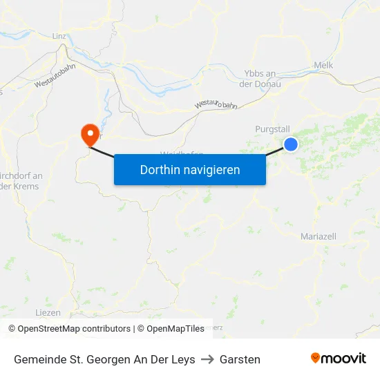 Gemeinde St. Georgen An Der Leys to Garsten map