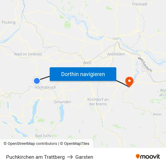 Puchkirchen am Trattberg to Garsten map