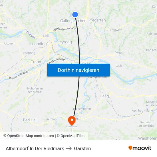 Alberndorf In Der Riedmark to Garsten map