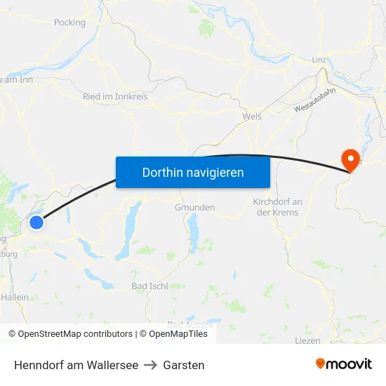 Henndorf am Wallersee to Garsten map