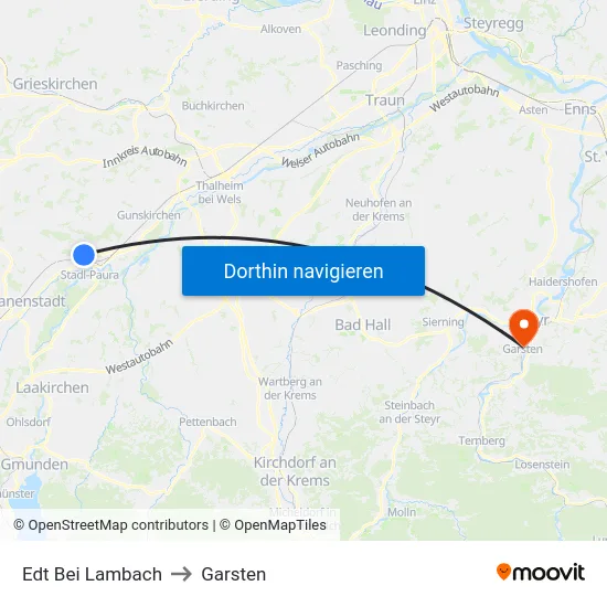 Edt Bei Lambach to Garsten map